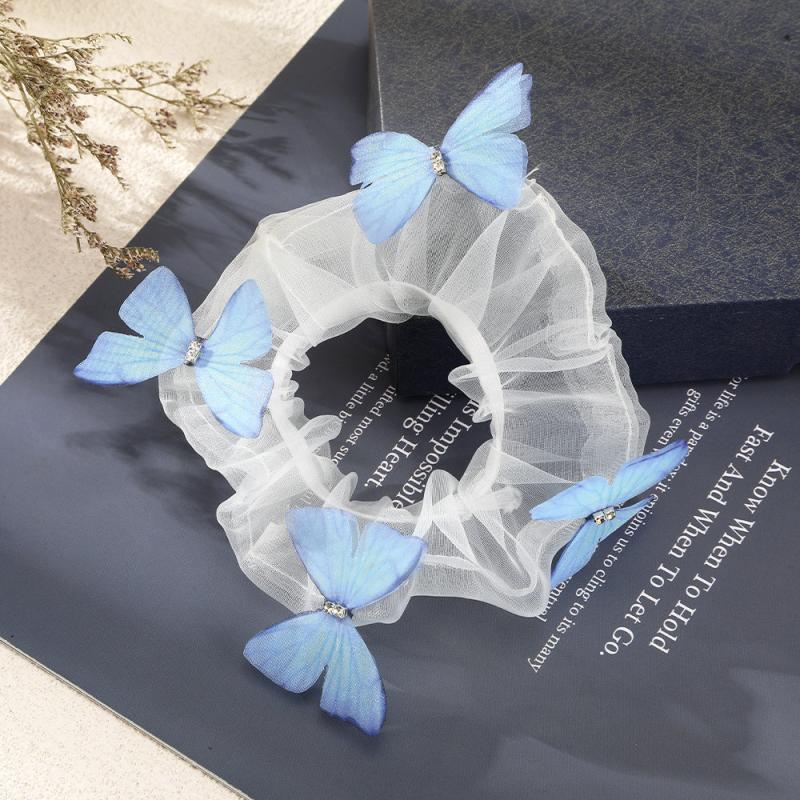 Mesh Butterfly Hair Ring Embroidery Large Hair Ring Female