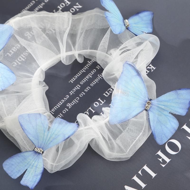 Mesh Butterfly Hair Ring Embroidery Large Hair Ring Female