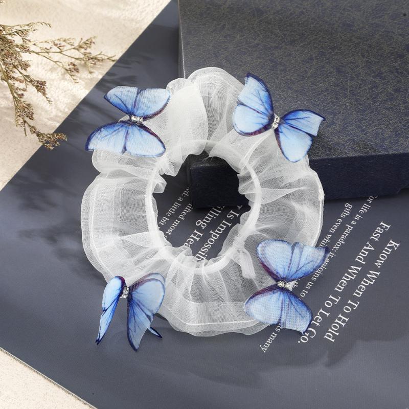 Mesh Butterfly Hair Ring Embroidery Large Hair Ring Female
