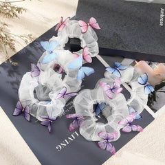 Mesh Butterfly Hair Ring Embroidery Large Hair Ring Female