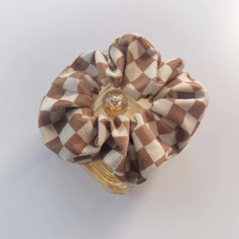 Velvet Plaid Hair Tie Scrunchies Large Colorful Retro Hair Accessories