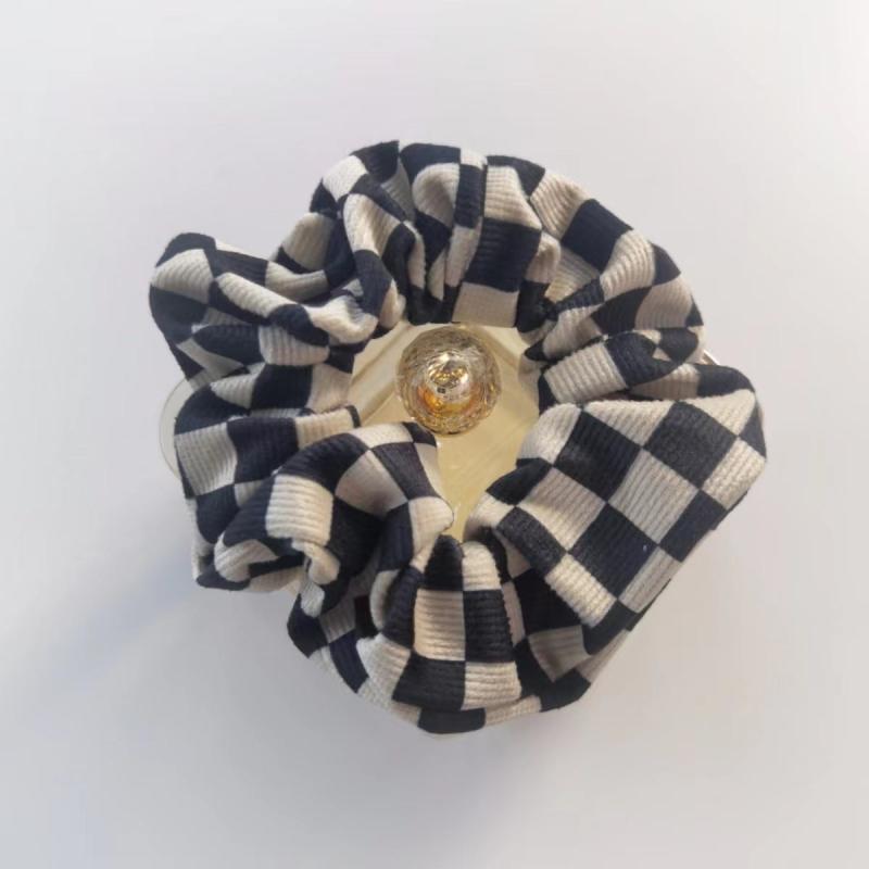 Velvet Plaid Hair Tie Scrunchies Large Colorful Retro Hair Accessories