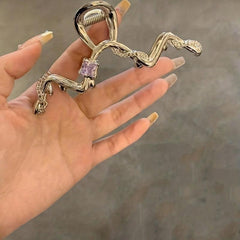 Wave Metal Hair Claw Faux Pearl Shark Claw Ponytail Holder Hair Accessories