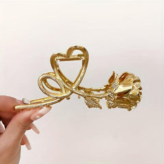Wave Metal Hair Claw Faux Pearl Shark Claw Ponytail Holder Hair Accessories
