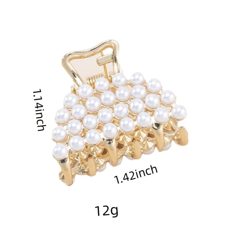 Faux Pearl Hair Claw Clip Strong Hold Grip Hair Jaw Clip