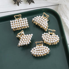Faux Pearl Hair Claw Clip Strong Hold Grip Hair Jaw Clip