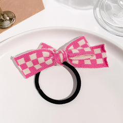 Colorful Plaid Bowknot Hair Tie Elastic Hair Tie Hair Accessories For Women