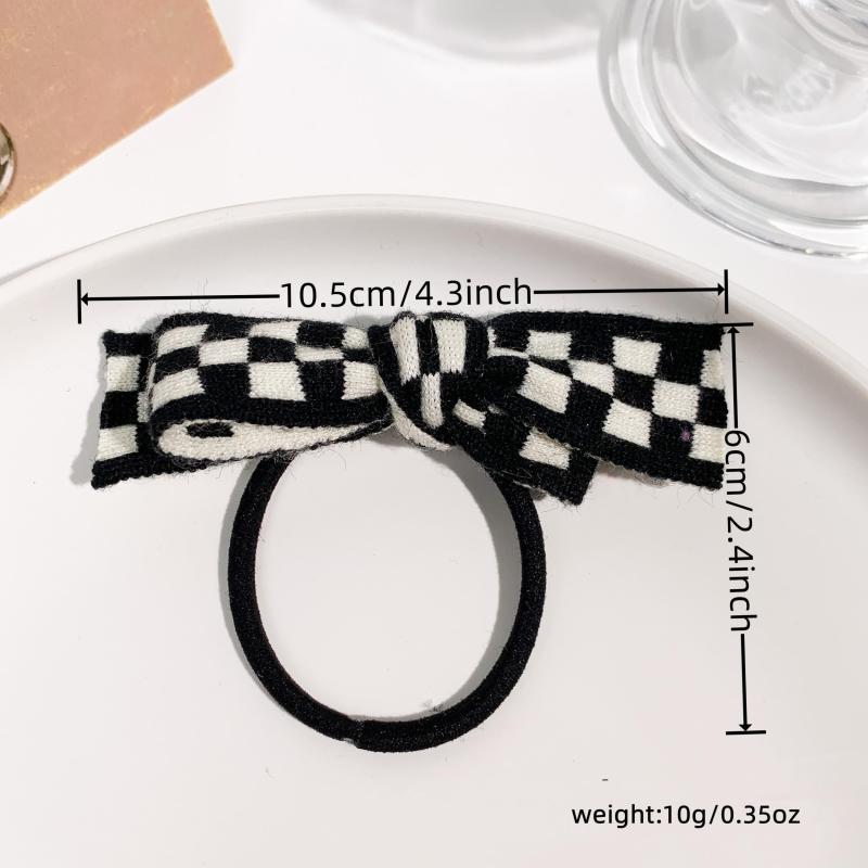 Colorful Plaid Bowknot Hair Tie Elastic Hair Tie Hair Accessories For Women