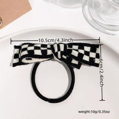 Colorful Plaid Bowknot Hair Tie Elastic Hair Tie Hair Accessories For Women