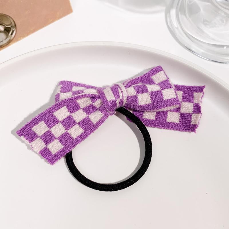 Colorful Plaid Bowknot Hair Tie Elastic Hair Tie Hair Accessories For Women