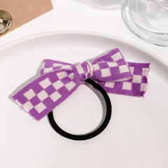 Colorful Plaid Bowknot Hair Tie Elastic Hair Tie Hair Accessories For Women