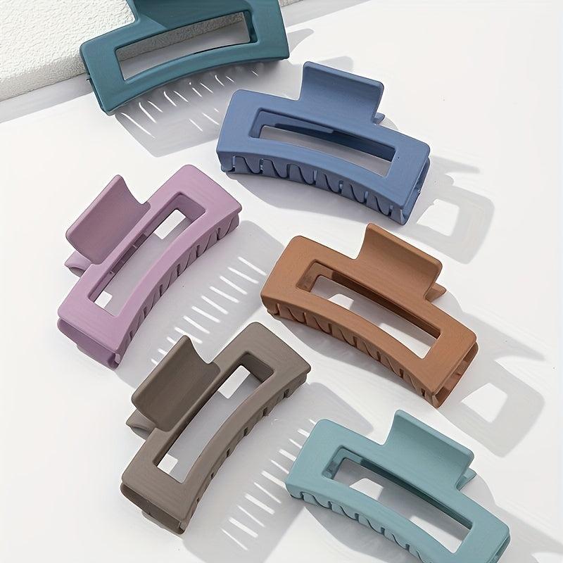 6pcs Frosted Hair Claw Nonslip Ponytail Holder Jaw Claw Women Girls Hair Accesso