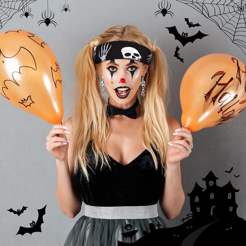 Halloween Printed Headband Skull Pumpkin Pattern Hair Band