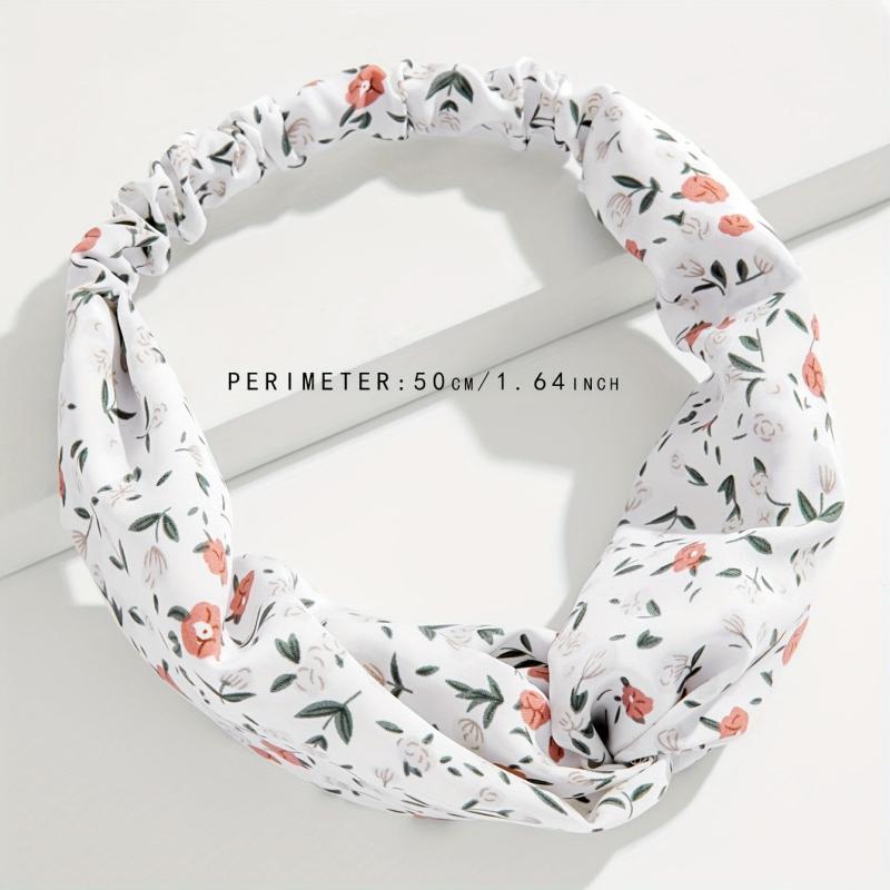 Floral Printed Cross Headband Stretchy Headdress Hair Accessories