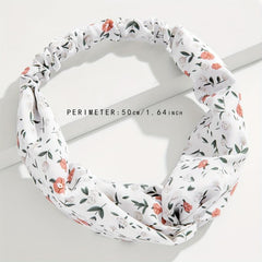 Floral Printed Cross Headband Stretchy Headdress Hair Accessories