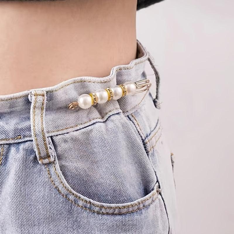 4pcs Faux Pearl Brooch Pin Stylish Safety Pin For Women Girls