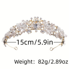 Vintage Silvery Crown Headwear Rhinestone Crystal Wedding Hair Accessories