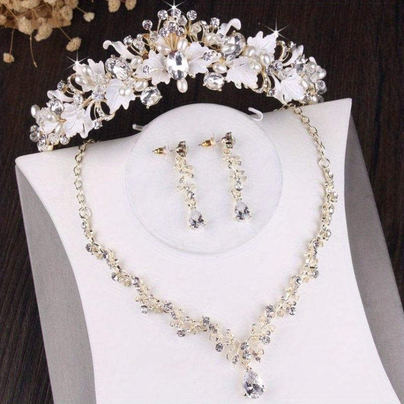 Vintage Silvery Crown Headwear Rhinestone Crystal Wedding Hair Accessories