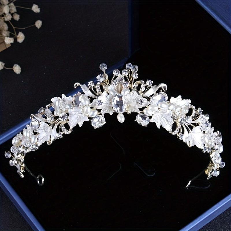 Vintage Silvery Crown Headwear Rhinestone Crystal Wedding Hair Accessories