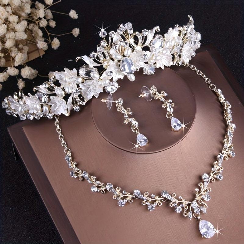 Vintage Silvery Crown Headwear Rhinestone Crystal Wedding Hair Accessories