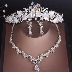 Vintage Silvery Crown Headwear Rhinestone Crystal Wedding Hair Accessories