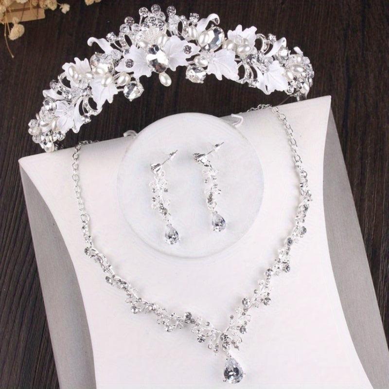 Vintage Silvery Crown Headwear Rhinestone Crystal Wedding Hair Accessories