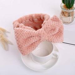 Microfiber Fuzzy Headband Bow Facial Wash Face Hair Bands Accessories
