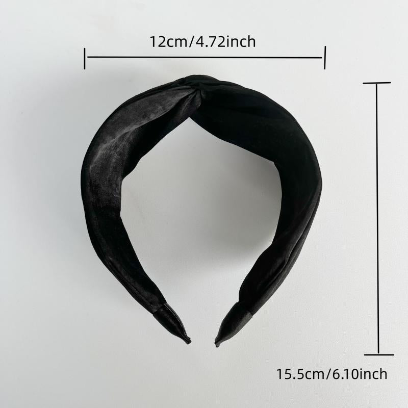 Women's Satin Cross Knotted Wide Headband Solid Hair Accessories