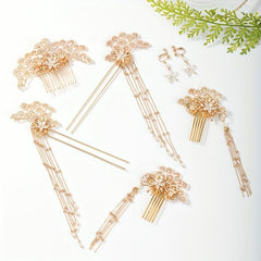 Alloy Leaf Pearl Hair Comb Crystal Inlaid Bridal Insert Comb