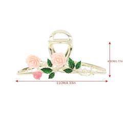 Rose Hair Claw Clip Pearl Metal Hair Clip For Women Girls Ladies Hair Accessorie