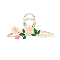 Rose Hair Claw Clip Pearl Metal Hair Clip For Women Girls Ladies Hair Accessorie