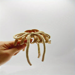 Hollow Hair Claw with Colorful Shoelace Non-slip Ponytail Holder