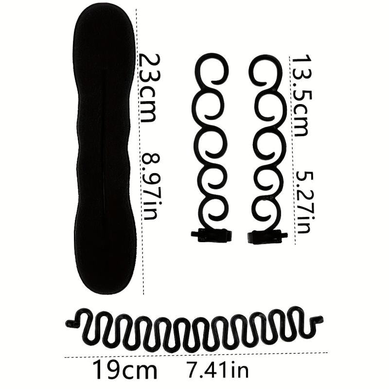4pcs Hair Styling Accessory Bun Maker Braiding Tool Women