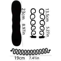 4pcs Hair Styling Accessory Bun Maker Braiding Tool Women