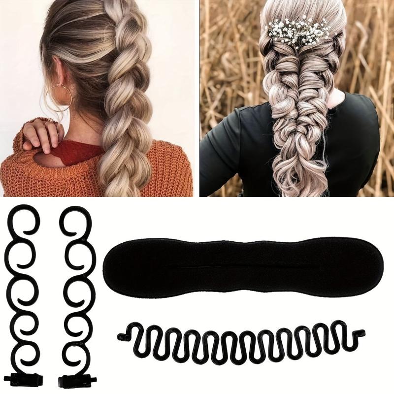 4pcs Hair Styling Accessory Bun Maker Braiding Tool Women