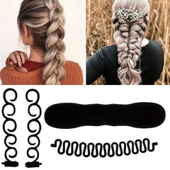 4pcs Hair Styling Accessory Bun Maker Braiding Tool Women