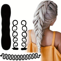 4pcs Hair Styling Accessory Bun Maker Braiding Tool Women