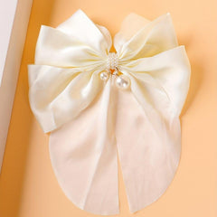 Large Satin Bow Hair Clip French Barrette Ponytail Women Accessories