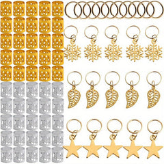 170pcs Hair Braid Dreadlock Beads Cuffs Clips Spiral Braid Hair Extension