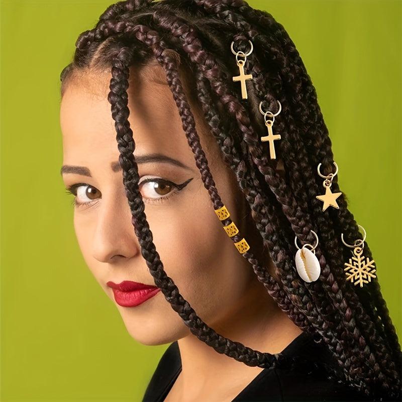 170pcs Hair Braid Dreadlock Beads Cuffs Clips Spiral Braid Hair Extension