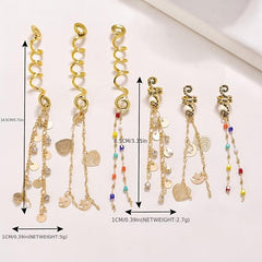 Golden Pendant Hair Jewelry for Braids Tassels Loc Accessories
