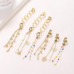 Golden Pendant Hair Jewelry for Braids Tassels Loc Accessories