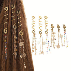 Golden Pendant Hair Jewelry for Braids Tassels Loc Accessories