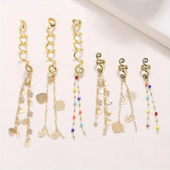 Golden Pendant Hair Jewelry for Braids Tassels Loc Accessories