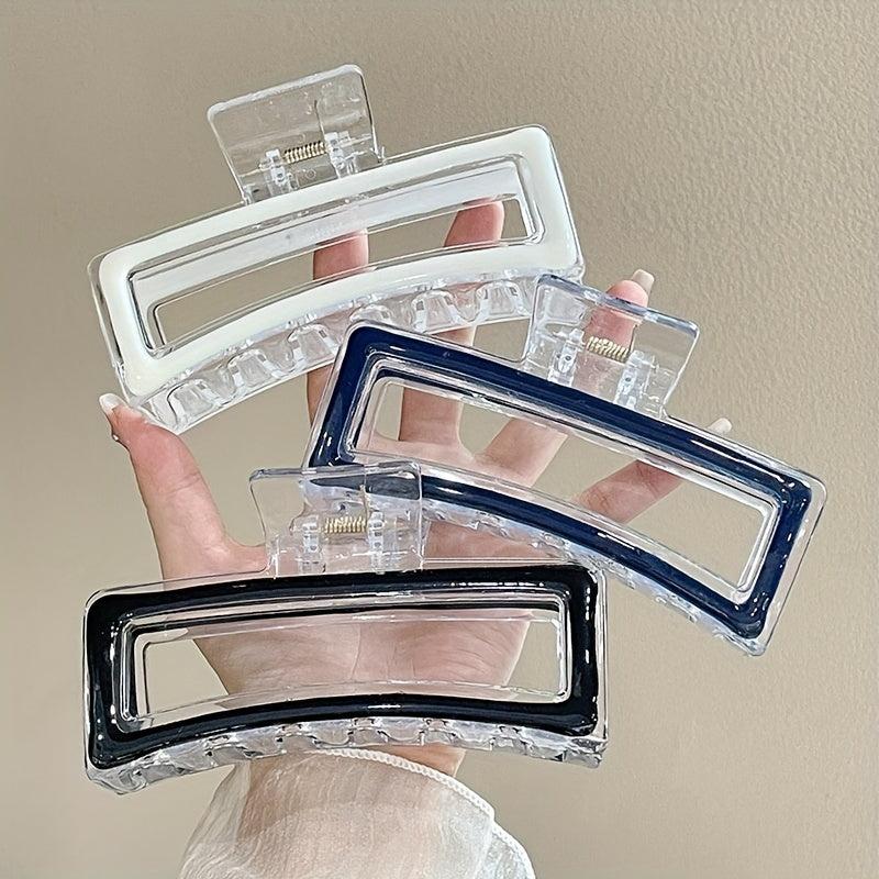 Large Sweet Hair Claw Hollow Rectangle Shaped Hair Claw Women Non-slip