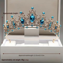 3pcs Alloy Crystal Headband Necklace Earrings Set Women's Jewelry
