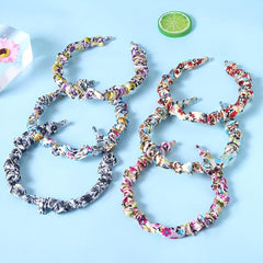 Floral Pattern Headband Colorful Hair Band Flower Printed Hair Band