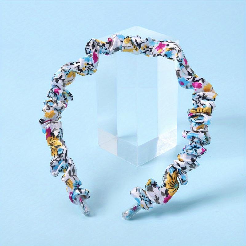 Floral Pattern Headband Colorful Hair Band Flower Printed Hair Band