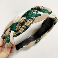 French Knotted Headband for Women Twist Braided Hairband Block Hair Accessories
