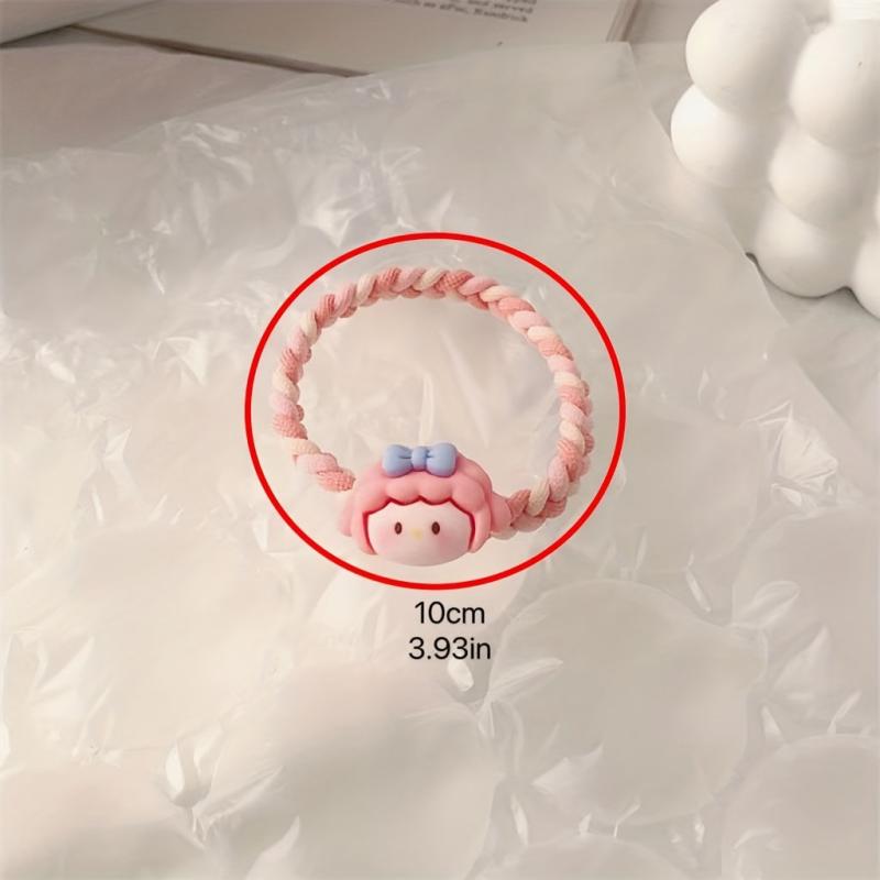 Cartoon Animal Hair Tie Two Tone Braided Hair Rope Elastic Hair Accessories